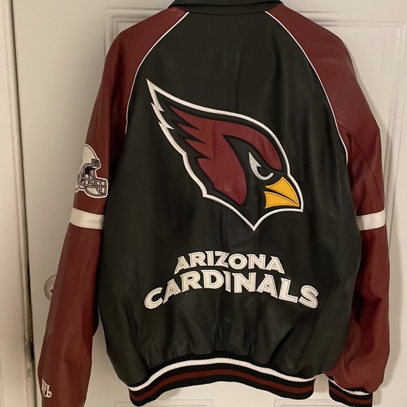 Arizona Cardinals men’s large leather jacket with Diamond stitch lining - Picture 2 of 8
